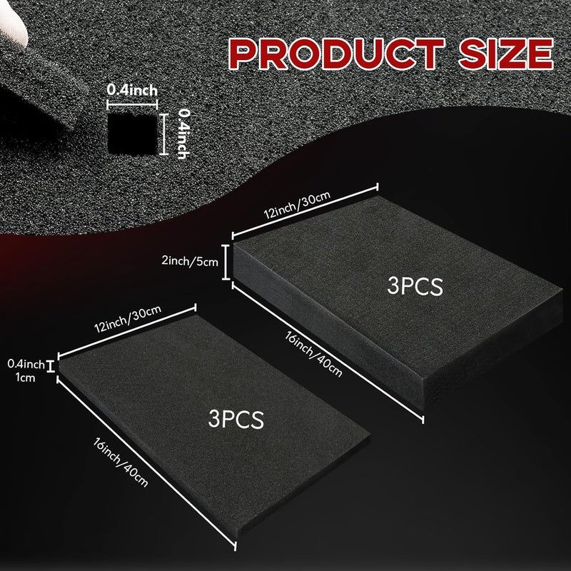PINGMIC 6 Pack Gun case foam -16 x 12 x 2 Inch Pick and Pluck Foam Sheets - High - Density for Gun Case, Ideal for Storing Guns, Crafts, Cameras & More - Image 2